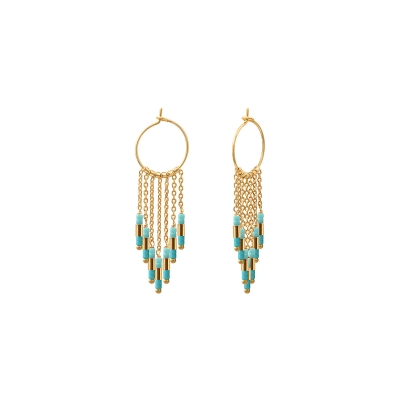 Boucles d'oreilles Folk PM Bleu