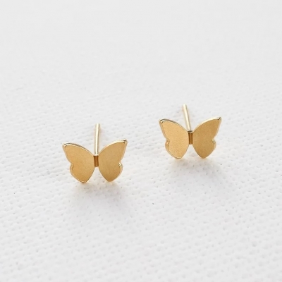 Petites boucles d'oreilles Butterfly dorées