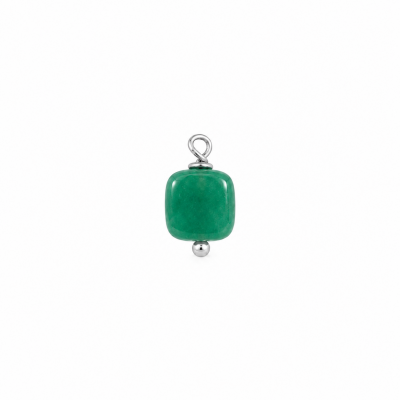 Pendentif Stone Agate verte plaqué argent