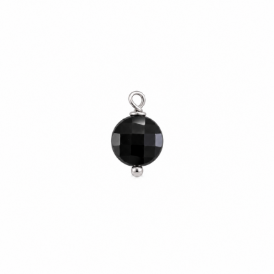 Pendentif Stone Spinelle Noire plaqué argent