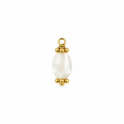 Pendentif Stone Nacre Blanche