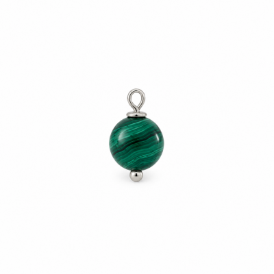 Pendentif Stone Malachite plaqué argent