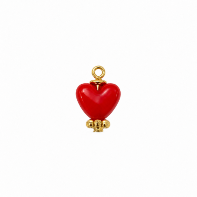 Pendentif cœur Cerise doré Octobre rose