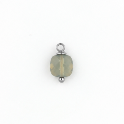 Pendentif Charlie Opale grise plaqué argent