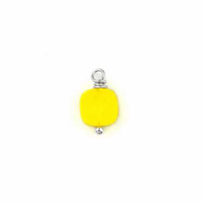 Pendentif Charlie Jaune plaqué argent