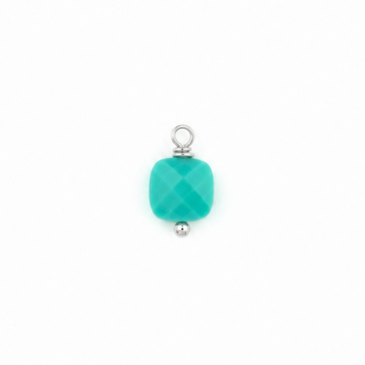 Pendentif Charlie Green Turquoise plaqué argent