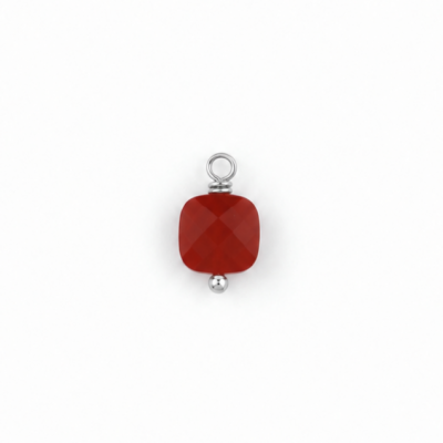 Pendentif Charlie Vermillon plaqué argent