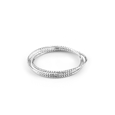 Bague 3 anneaux plaqué argent
