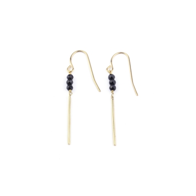 Boucles d'oreilles Mina Spinelle noire 