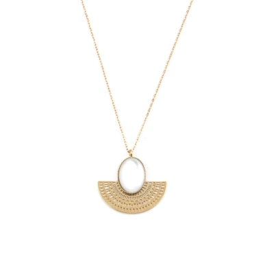 Collier Aztèque Nacre blanche