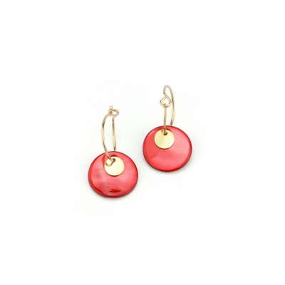 Boucles d'oreilles Shell rouge ecarlate 