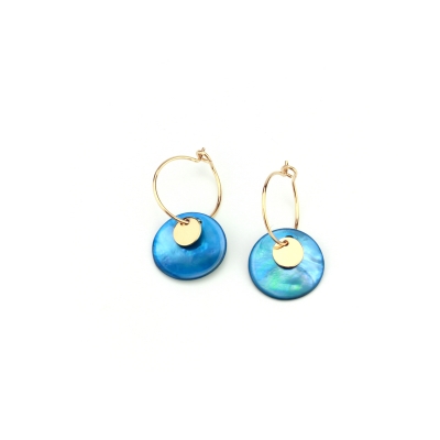 Boucles d'oreilles Shell bleu ciel 