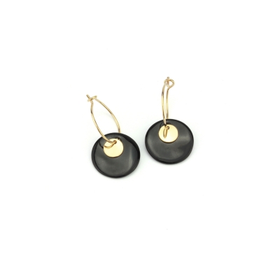 Boucles d'oreilles Shell noire 