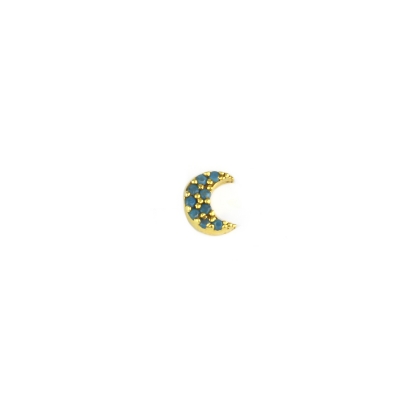Boucle d'oreille Lune turquoise