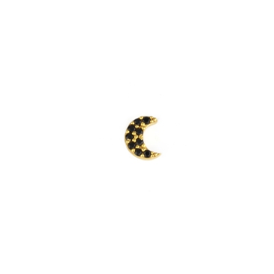 Boucle d'oreille Lune noir