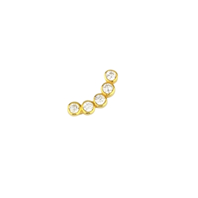 Boucle d'oreille incurvée cristal gauche