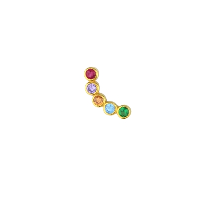 Boucle d'oreille incurvée multicolore droite