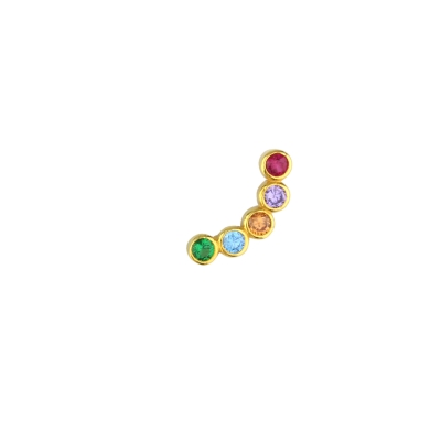 Boucle d'oreille incurvée multicolore gauche