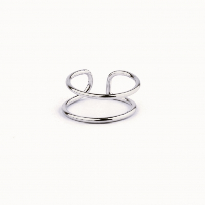 Cuff double lisse plaqué argent