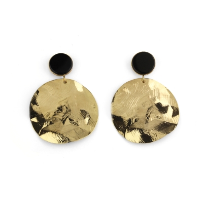 Boucles d'oreilles Dune M Agate Noire