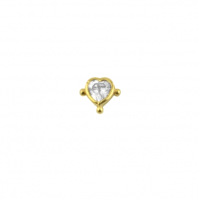 Boucle d'oreille Cœur billes cristal