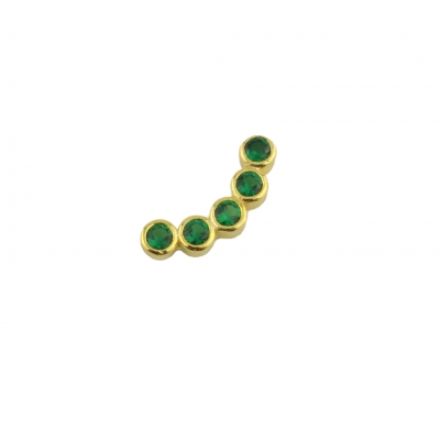 Boucle d'oreille incurvée verte gauche