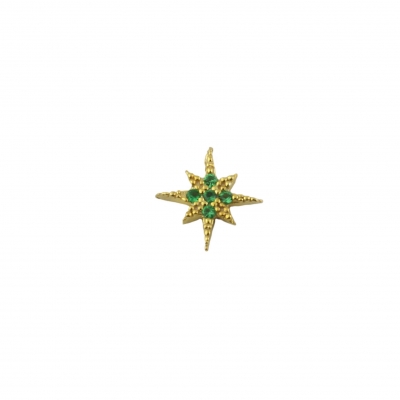 Boucle d'oreille Etoile verte