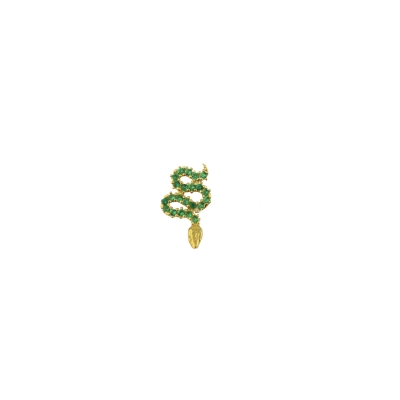 Boucle d'oreille Serpent verte droite