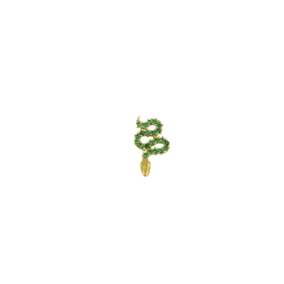 Boucle d'oreille Serpent verte gauche