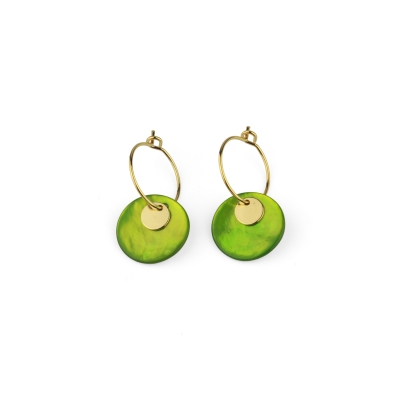 Boucles d'oreilles Shell chartreuse