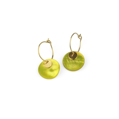 Boucles d'oreilles Shell jaune souffre