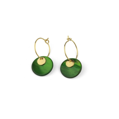 Boucles d'oreilles Shell vert