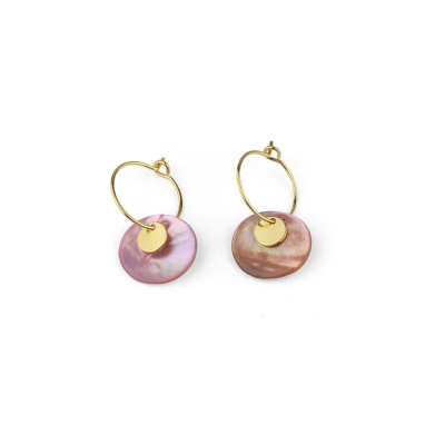 Boucles d'oreilles Shell rose pâle