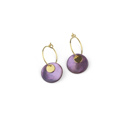 Boucles d'oreilles Shell parme