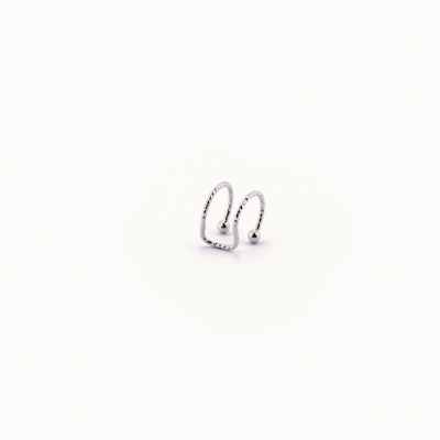 Mini Cuff double diamanté plaqué argent