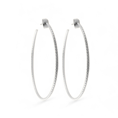 Boucles d'oreilles Créoles Croisées L plaqué argent