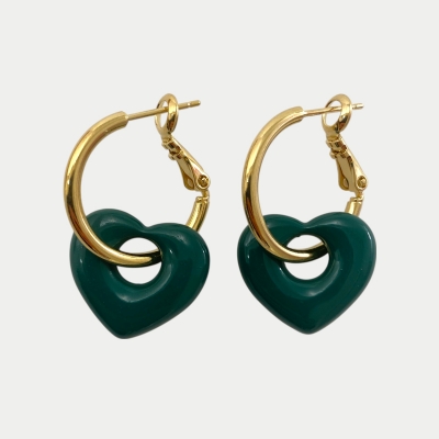 Boucles d'oreilles Baby Heart Vert