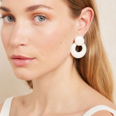 Boucles d'oreilles Enza Ecru 