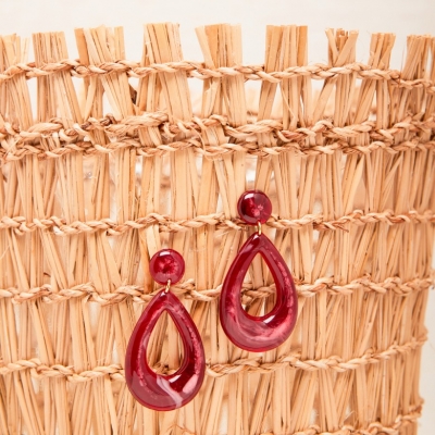 Boucles d'oreilles Flavy Bordeaux