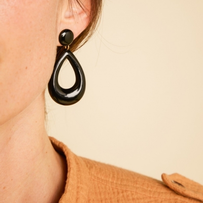 Boucles d'oreilles Flavy Noir