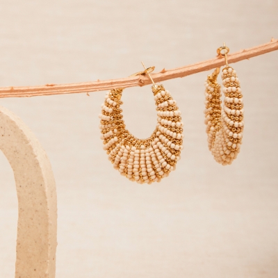 Boucles d'oreilles Petula Ecru