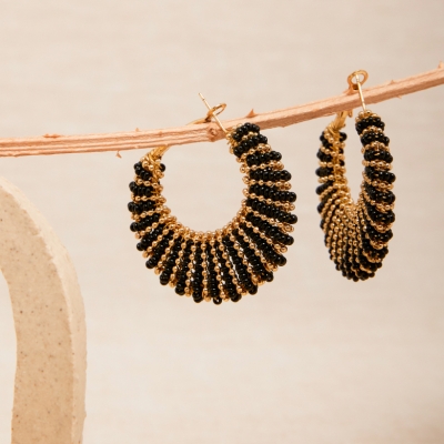Boucles d'oreilles Petula Noir