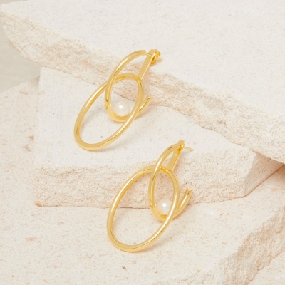 Boucles d'oreilles Hisae Perle Blanche 