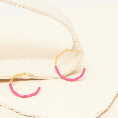 Boucles d'oreilles Tillye Rose Fluo
