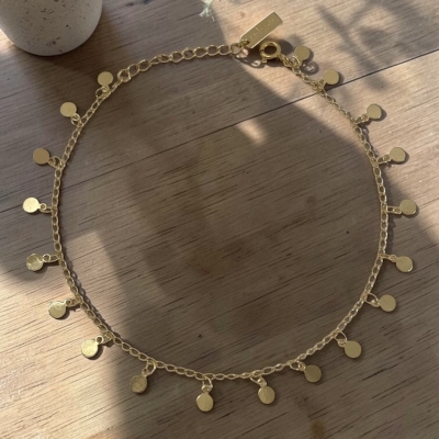 Chaîne de cheville Bahia dorée à l'or fin