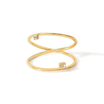 Bague double Pure cristal