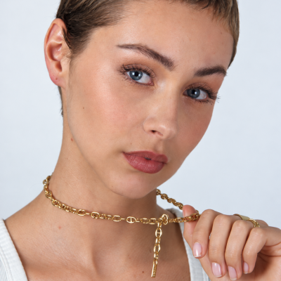 Collier Chiara L doré à l'or fin