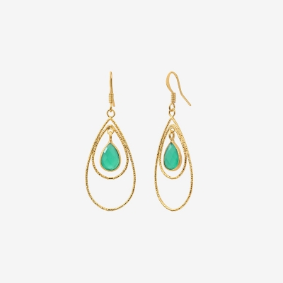 Boucles d'oreilles Selma Quartz vert