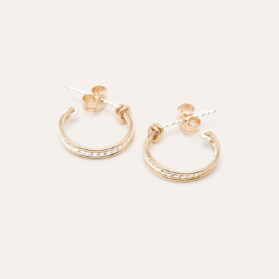 Moyennes Créoles Diamanté Bicolore