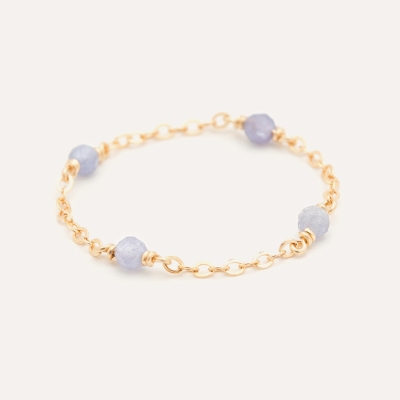 Bague Chaîne Satellite Tanzanite Gold Filled Or